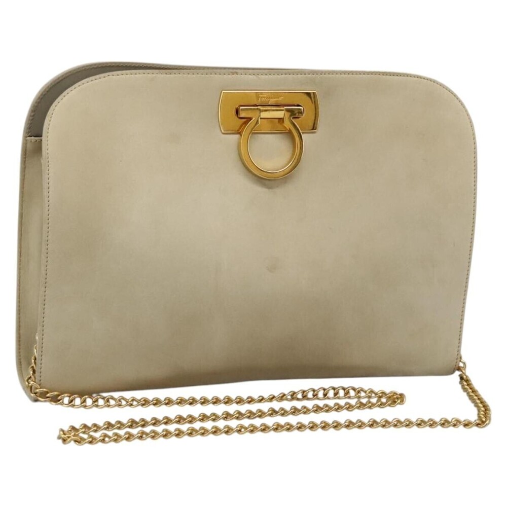 Salvatore Ferragamo Chain Gancini Jacquard with Studded Leather Medium